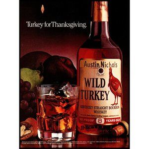 1984 Wild Turkey Bourbon Whiskey For Thanksgiving Vintage Print Ad Wall Art